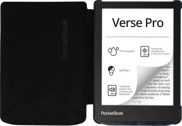 Alt view image 3 of 7 - Pocketbook Origami Black Cover for Verse, Verse Pro, Verse Pro Color, H-SO-634-K-WW