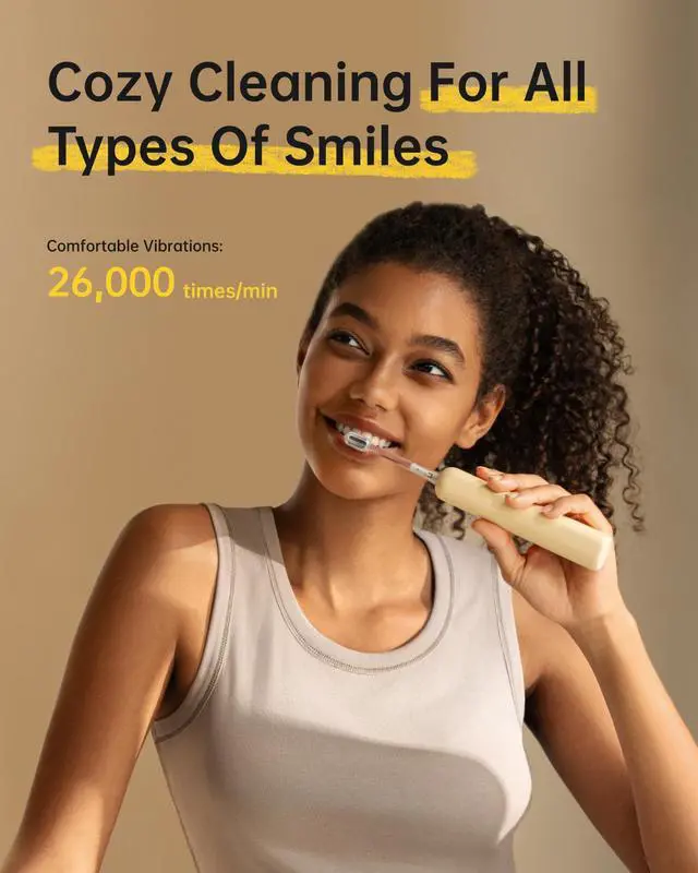 Alt view image 5 of 6 - Laifen Wave SE Electric Toothbrush with 2 Brush Heads - Yellow