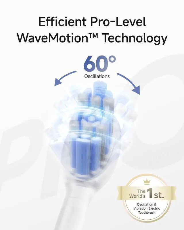 Alt view image 3 of 3 - Laifen Wave Pro Transparent Electric Toothbrush with 2 Brush Heads and Travel Bag