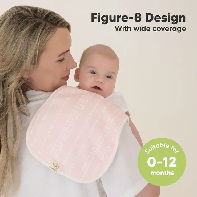 Alt view image 3 of 7 - Organic Burp Cloths Baby Boy & Girl - 5-Pack Super Absorbent Cotton Burping Cloths for Babies, Soft & Plush Newborn Spit Up Rags, Infant Towels for Milk Spit Up, Unisex, Large 21" x 10" (Sweet Charm)