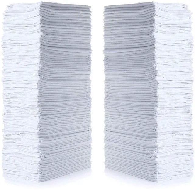 Main image of Cotton Shop Towels 14"x12" (145 Pack) Reusable Cleaning Shop Rags for Automobiles, Industries, Garage and Homes (White)