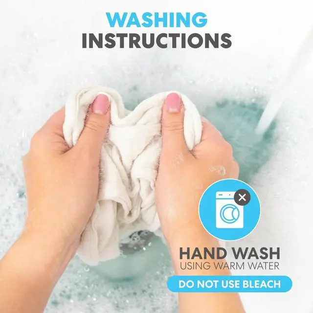 Alt view image 6 of 6 - Cotton Shop Towels 14"x12" (145 Pack) Reusable Cleaning Shop Rags for Automobiles, Industries, Garage and Homes (White)