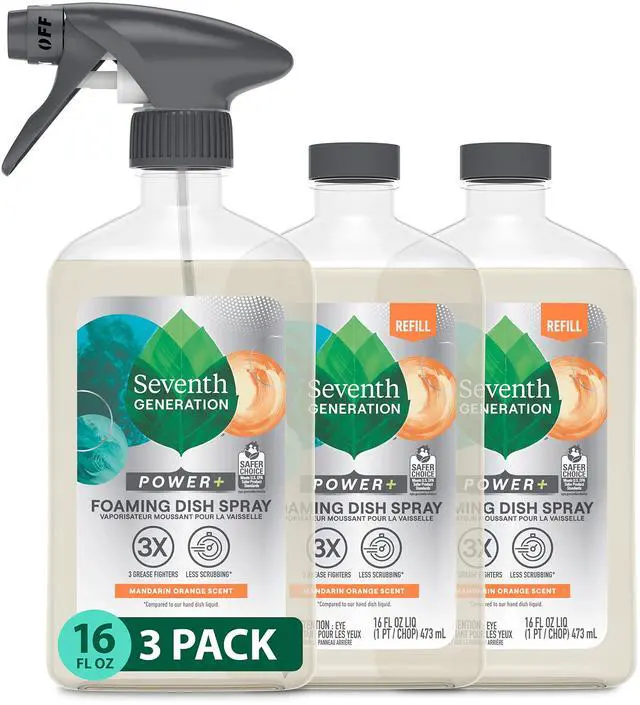 Main image of Foaming Dish Spray, 3 Refills and 1 Sprayhead, 16 Fl Oz (Pack of 3)