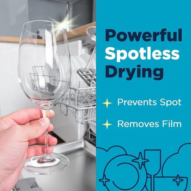 Alt view image 4 of 7 - All Natural Dishwasher Rinse Aid Cleaner, Liquid Dishwasher Rinse Agent Spot-Free Glass & Cutlery in Hard Water, Non-Toxic Dish Washer Drying Agent & Stain Remover, 8 oz/250ml, Pack of 1