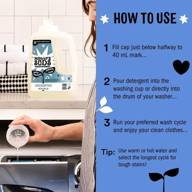 Alt view image 5 of 7 - Liquid Laundry Detergent | Clean Laundry Detergent Soap for Sensitive Skin | 2x Concentrated, High Efficiency (HE) (Ocean Mist - 200 Loads)