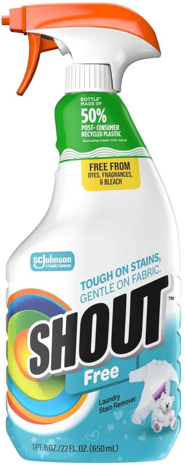 Main image of Free Laundry Stain Remover Spray, Active Enzyme Formula is Fragrance, Bleach, and Dye Free, Removes Everyday Stains including Baby Stains - 22oz Spray
