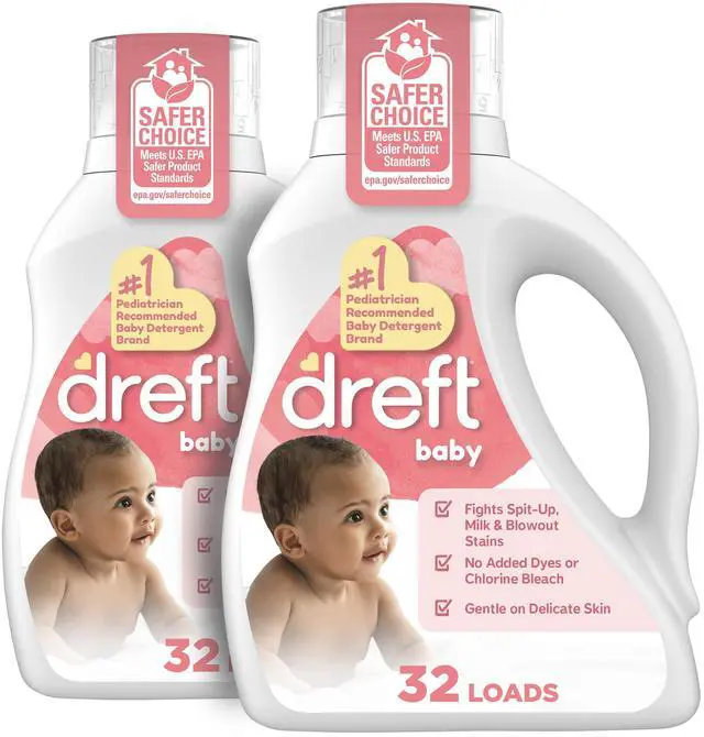 Main image of Baby Liquid Laundry Detergent, Gentle on Sensitive Skin Laundry Soap, 42 fl oz, 32 Loads, Pack of 2 (Packaging May Vary)
