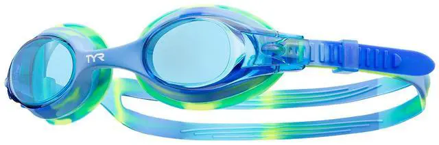 Main image of Swimple Tie-Dye Kids' Swim Goggles - Non-Mirrored Swimming Goggles for Competitive Training and Recreation - Anti-Fog, UVA/UVB Protection, Watertight Seal - Blue/Green
