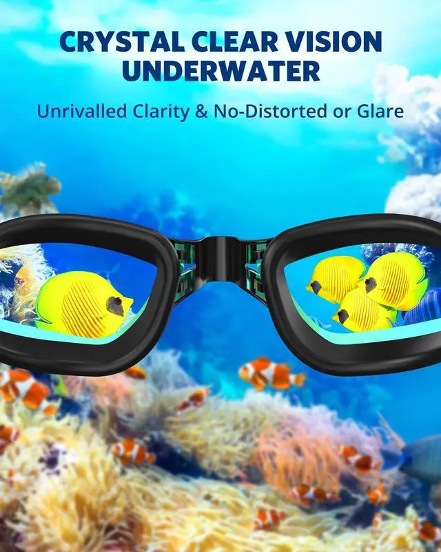 Alt view image 6 of 7 - Swim Goggles, Swimming Goggles No Leaking Full Protection Adult Men Women Youth