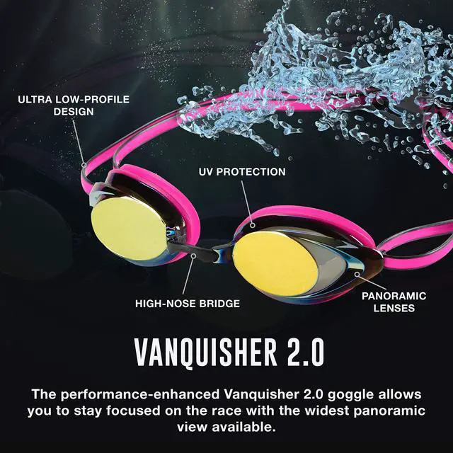 Alt view image 7 of 7 - Women's Swim Goggles Mirrored Vanquisher