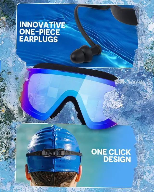 Alt view image 5 of 5 - Swim Goggles 2 Pack, Rimless Wide View Swimming Goggles for Adult, Anti-Fog Anti-UV No Leaking Pool Goggles for Men Women Youth