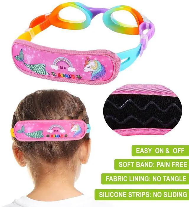 Alt view image 4 of 7 - Kids Swim Goggles Age 2-6, Toddler Goggles No Hair Pull,Child Goggles Padded HeadBand