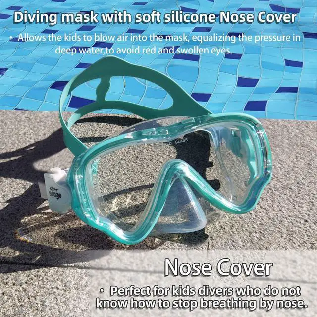 Alt view image 6 of 7 - Swim Mask Swimming Goggles for Kids Boys Girls Toddlers Youth 5-15 Anti-Fog 180° Clear Goggles No Leak Waterproof Kids Pool Underwater Open Water Swim Goggles with Nose Cover Swimming Equipment
