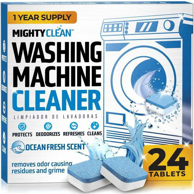 Main image of Washing Machine Cleaner Tablets 24 Pack - 1 Year Supply, Septic Safe Washing Machine Cleaning Tablets, Washer Cleaner Tablet, Works with All Washers Including HE