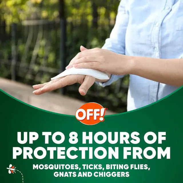 Alt view image 2 of 7 - Deep Woods Insect Repellent Towelettes, Long Lasting Protection from Mosquitoes, Unscented, 12 Count Individually Wrapped Mosquito Repellent Wipes, Travel Size