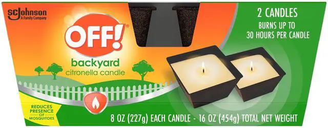 Main image of Backyard Citronella Scented Candle, Ambiance Enhancing Centerpiece, Burns for up to 25 Hours, 8 oz (Pack of 2)