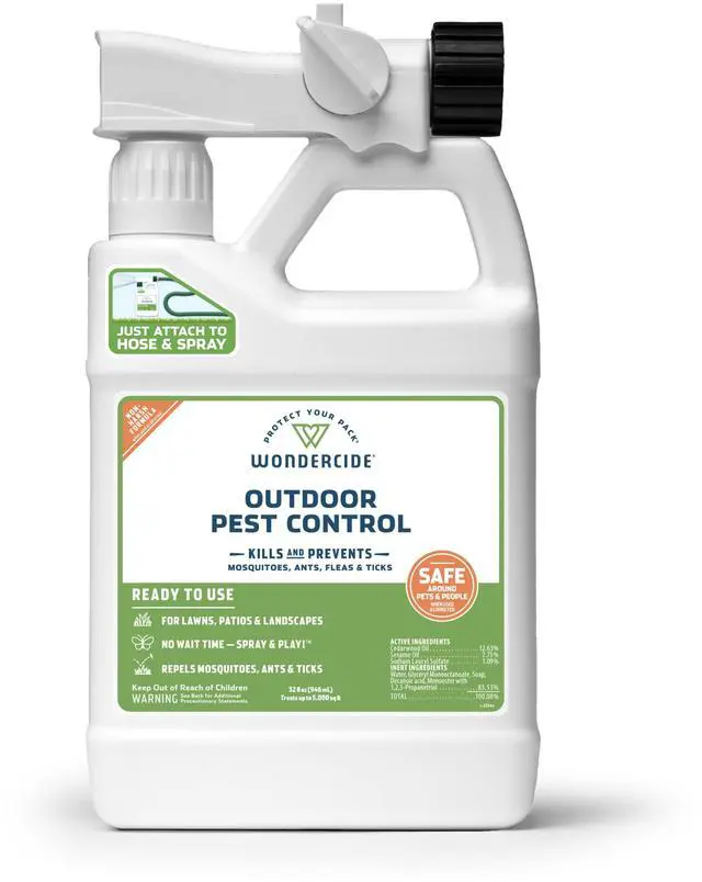 Main image of Outdoor Pest Control Spray with Natural Essential Oils - Mosquito, Ant, Flea, Tick, Insect Repellent, Treatment, Killer - Safe Around Pets Kids 32 oz
