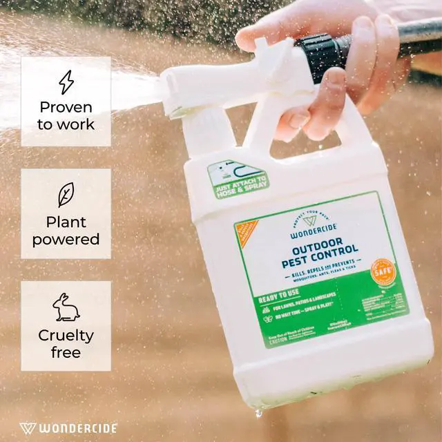 Alt view image 2 of 6 - Outdoor Pest Control Spray with Natural Essential Oils - Mosquito, Ant, Flea, Tick, Insect Repellent, Treatment, Killer - Safe Around Pets Kids 32 oz