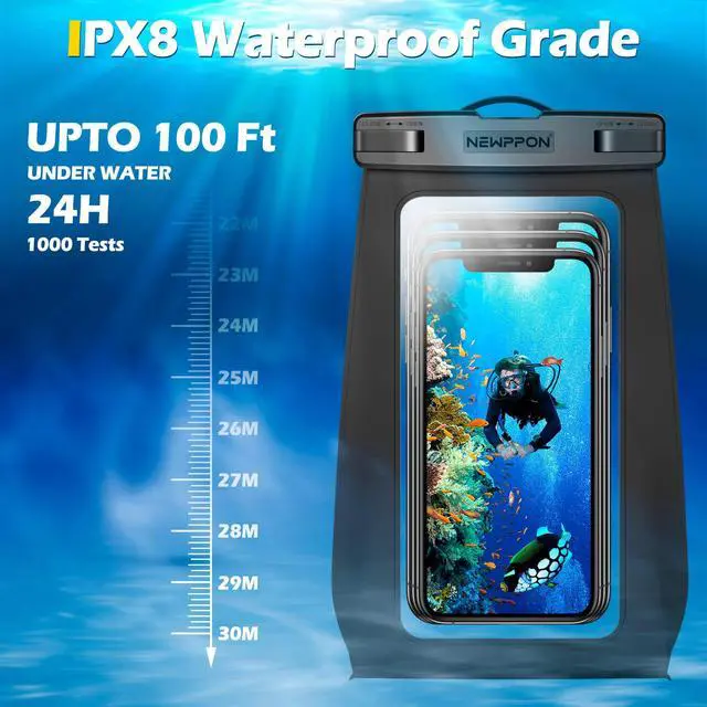 Alt view image 5 of 7 - 4 Pack Floating Waterproof Phone Pouch - Universal Large Floatable Water Proof Dry Bag Case - Float Clear Cell Holder with Lanyard - for iPhone 17 Pro Max Samsung Galaxy - Beach Swimming Pool