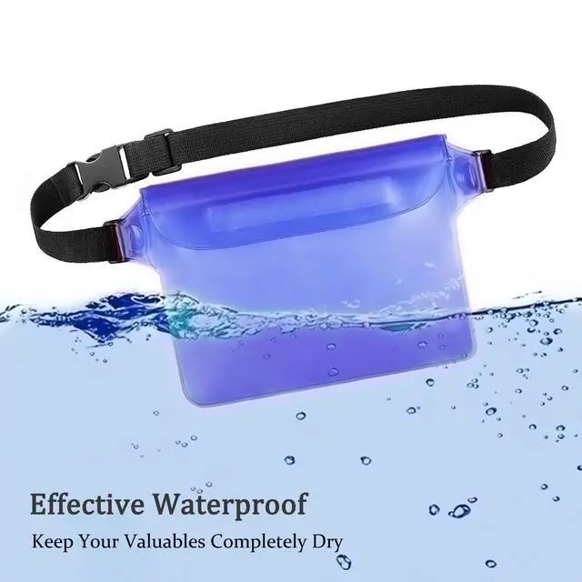 Alt view image 3 of 7 - 2-Pack Waterproof Pouch with Adjustable Waist Strap | Screen Touch Sensitive Dry Bag, Keep Your Phone and Valuables Dry, Perfect for Swimming Kayaking Boating Fishing Beach Diving (Gray+Black)