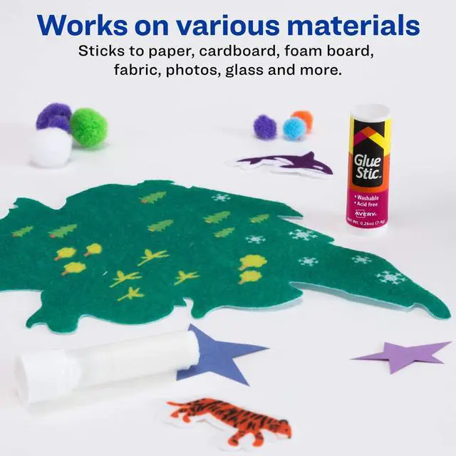 Alt view image 6 of 7 - Glue Stick White, Washable, 0.26 oz. Permanent Glue Stic, 3pk (00164)