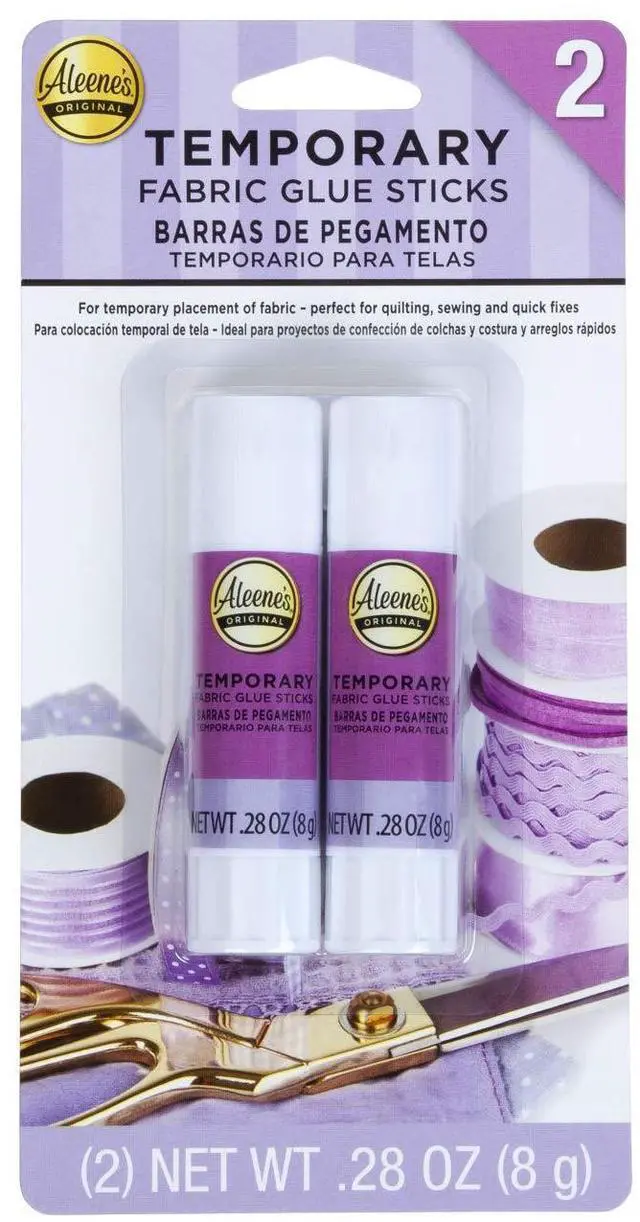 Main image of No-Sew Temporary Fabric Glue Sticks, .28oz 2-Pack