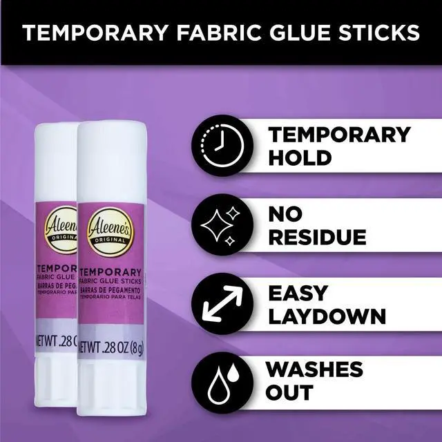 Alt view image 4 of 5 - No-Sew Temporary Fabric Glue Sticks, .28oz 2-Pack