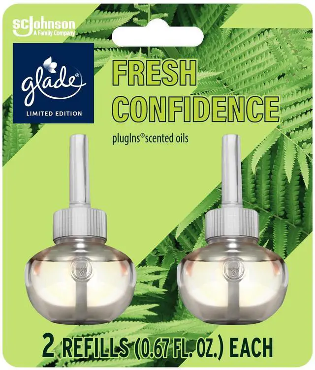 Main image of PlugIns Refills Air Freshener, Fresh Confidence, Scented and Essential Oils for Home and Bathroom, 0.67 Fl Oz, 2 Count