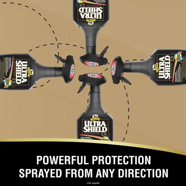 Alt view image 6 of 7 - UltraShield EX 32oz Sprayer Insecticide, Kills & Repels Flies, Mosquitoes, Ticks, Fleas, Lice, Use on Horses, Dogs, Premises