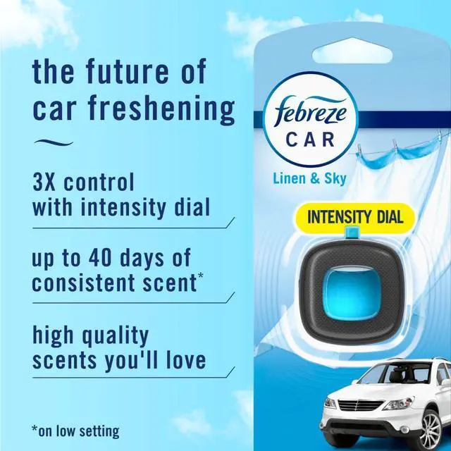 Alt view image 2 of 7 - Car Air Freshener, Odor-Fighting Automotive Vent Clip, Linen & Sky Scent, 3 Count