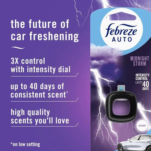 Alt view image 2 of 7 - AUTO Air Freshener, Odor-Fighting Automotive Vent Clip, Midnight Storm Scent, 8 Count