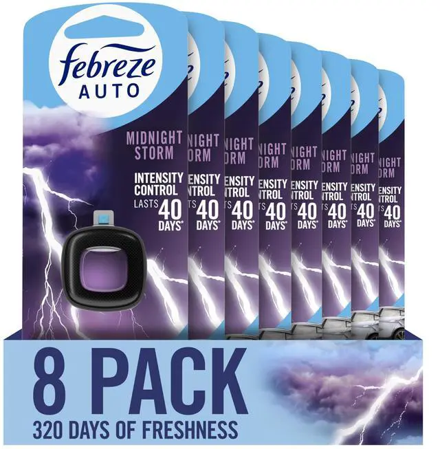 Main image of AUTO Air Freshener, Odor-Fighting Automotive Vent Clip, Midnight Storm Scent, 8 Count