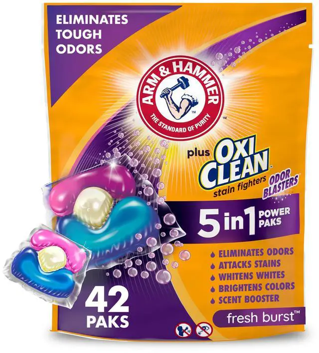 Main image of Plus OxiClean With Odor Blasters Laundry Detergent 5-IN-1 Power Paks, 42CT (Packaging may vary)