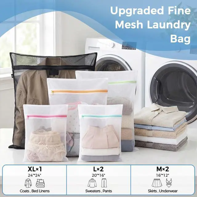 Alt view image 2 of 7 - Laundry Bags Mesh Wash Bag for Intimates Lingerie and Delicates, 5Pcs (1XL,2L,2M)