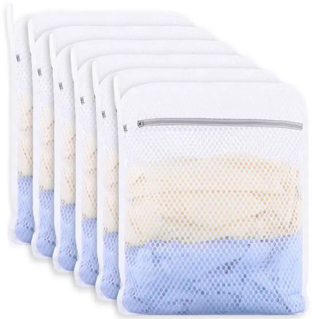 Main image of 6-Pack Durable Honeycomb Mesh Laundry Bags for Delicates - 12x16 Inches Lingerie Bags for Washing Delicates with Sturdy Zippers, Protect Clothes in Washing Machine for Home, College & Dorm (Medium)