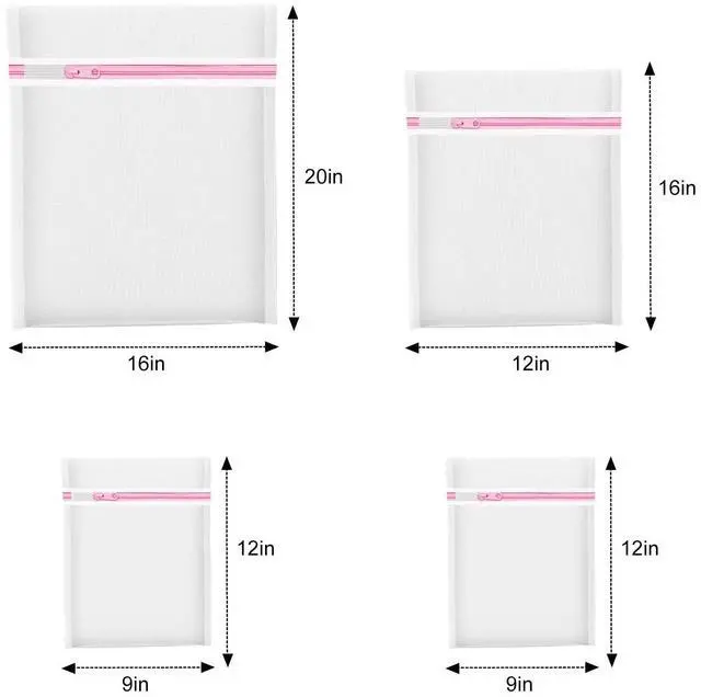 Alt view image 2 of 7 - 4Pcs Mesh Laundry Bags, Lingerie Bags for Washing Delicates,Mesh Wash Bags for Toy Storage & Cleaning, Travel Storage Organizer Bag, Dorm Room Essentials (1 Large, 1 Medium, 2 Small) (Fine Net)
