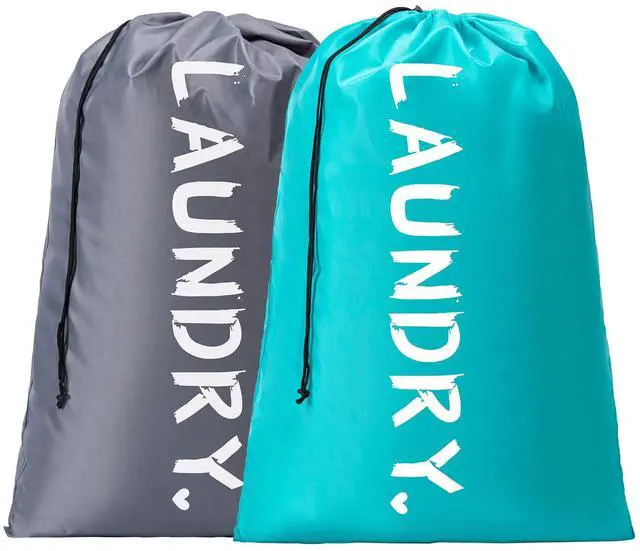 Main image of 2 Pack XL Travel Laundry Bag, Machine Washable Dirty Clothes Organizer with Drawstring,Large Enough to Hold 4 Loads of Laundry, Easy Fit a Laundry Hamper or Basket Travel Essentials 24" x 36"