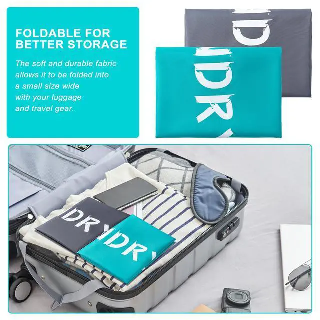 Alt view image 4 of 7 - 2 Pack XL Travel Laundry Bag, Machine Washable Dirty Clothes Organizer with Drawstring,Large Enough to Hold 4 Loads of Laundry, Easy Fit a Laundry Hamper or Basket Travel Essentials 24" x 36"