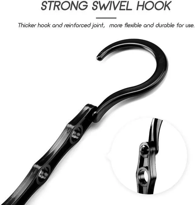 Alt view image 4 of 7 - 10 Pack Space Saving Hangers, Black, Premium Smart Hanger, Closet Organizers and Storage, Sturdy Cascading Hangers with 5 Holes for Heavy Clothes, College Dorm Room Essentials