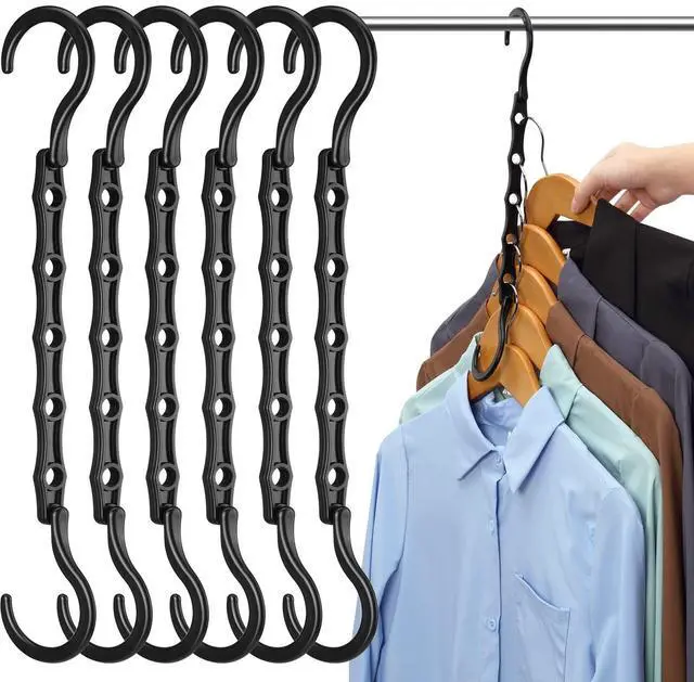 Main image of 6 Pack-Closet-Organizers-and-Storage, Magic-Hangers-Space-Saving-for-Clothes, Closer-Organizer-for-Closet-Organization, Space-Saver-Hanger-Organizer-for-Multipurpose, Dorm-Room-Essentials