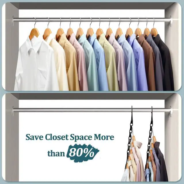Alt view image 2 of 7 - 6 Pack-Closet-Organizers-and-Storage, Magic-Hangers-Space-Saving-for-Clothes, Closer-Organizer-for-Closet-Organization, Space-Saver-Hanger-Organizer-for-Multipurpose, Dorm-Room-Essentials