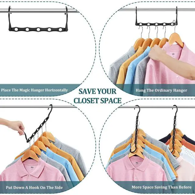 Alt view image 3 of 7 - 6 Pack-Closet-Organizers-and-Storage, Magic-Hangers-Space-Saving-for-Clothes, Closer-Organizer-for-Closet-Organization, Space-Saver-Hanger-Organizer-for-Multipurpose, Dorm-Room-Essentials