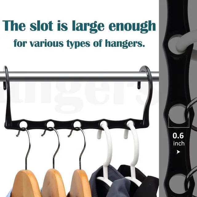 Alt view image 5 of 7 - 6 Pack-Closet-Organizers-and-Storage, Magic-Hangers-Space-Saving-for-Clothes, Closer-Organizer-for-Closet-Organization, Space-Saver-Hanger-Organizer-for-Multipurpose, Dorm-Room-Essentials