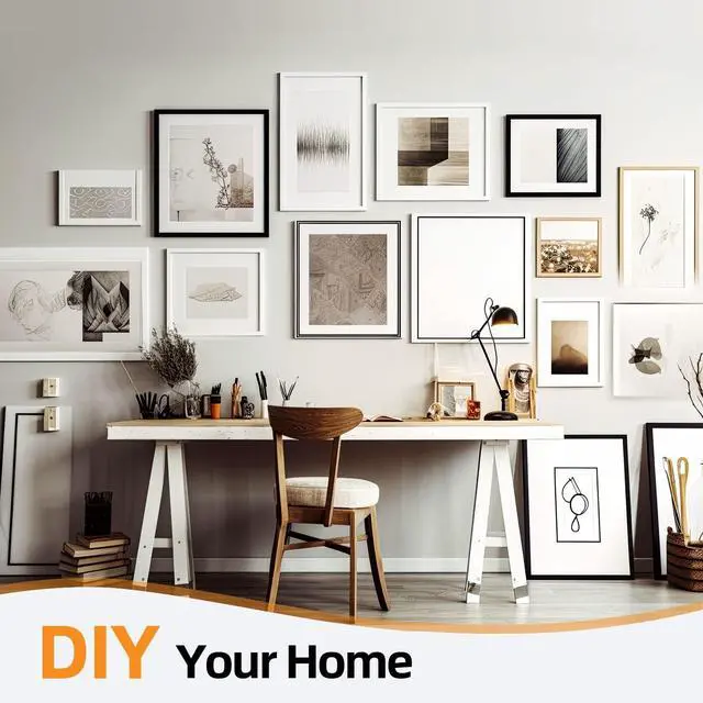 Alt view image 7 of 7 - Picture Hanging Strips 40 Strips, Damage Free Removal, Wall Poster Picture Hangers Without Nails, Sticky Hook & Loop Adhesive Strips for Poster/Picture/Home/Office, 20 Pairs/Medium, White