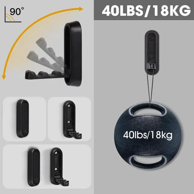 Alt view image 6 of 7 - Folding Wall Hooks, 2 Pcs Foldable Black Coat Hooks Heavy Duty Foldable Hook Bathroom Towel Hooks Robe Hooks Wall Mounted for Hanging Coat Towels Clothes Hat Bags Keys