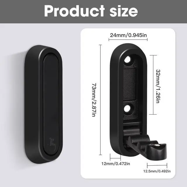 Alt view image 3 of 7 - Folding Wall Hooks, 2 Pcs Foldable Black Coat Hooks Heavy Duty Foldable Hook Bathroom Towel Hooks Robe Hooks Wall Mounted for Hanging Coat Towels Clothes Hat Bags Keys