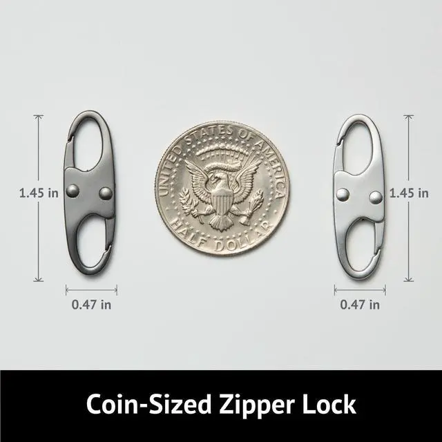 Alt view image 2 of 7 - Anti Theft Zipper Clips Double Opening Small Carabiner Clips, 4Pcs Elegant Zinc Alloy Zipper Pull Replacement for Travel, Commuting and Camping (Space Grey)