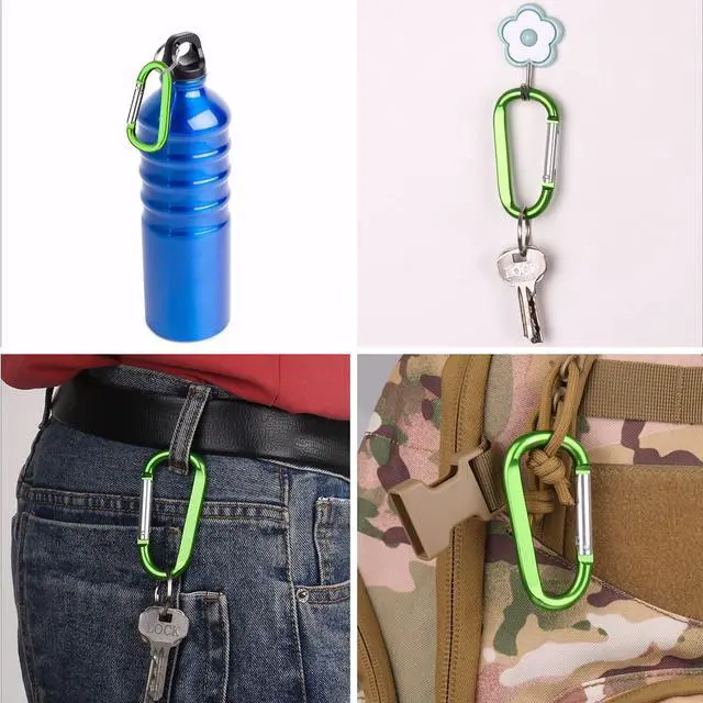 Alt view image 6 of 7 - 6PCS Carabiner Caribeaner Clip,3" Large Aluminum D Ring Shape Carabeaner Keychain Hook