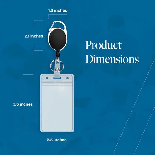 Alt view image 5 of 7 - ID Badge Holders with Clip and Keyring - Vertical Clear Plastic 2.52" x 3.58" Sleeves Fit Up to 3 Cards - Retractable 24" UHMWPE Fiber Pull Cords for Easy Access - 2-Pack, Black Reels