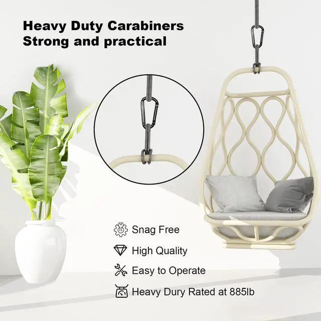 Alt view image 3 of 7 - Carabiner Clip855lbs3" Iron Heavy Duty Caribeaners for Hammocks,Camping Accessories,Hiking,Keychain,Outdoors and Gym etc,Spring Snap Hook Carabiners for Dog Leash,Harness and Key Ring,2 PCS,Black